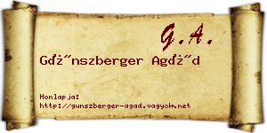 Günszberger Agád névjegykártya